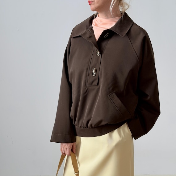 Brown Wool Jacket for Spring / Fall | Oversized Raglan Bomber 