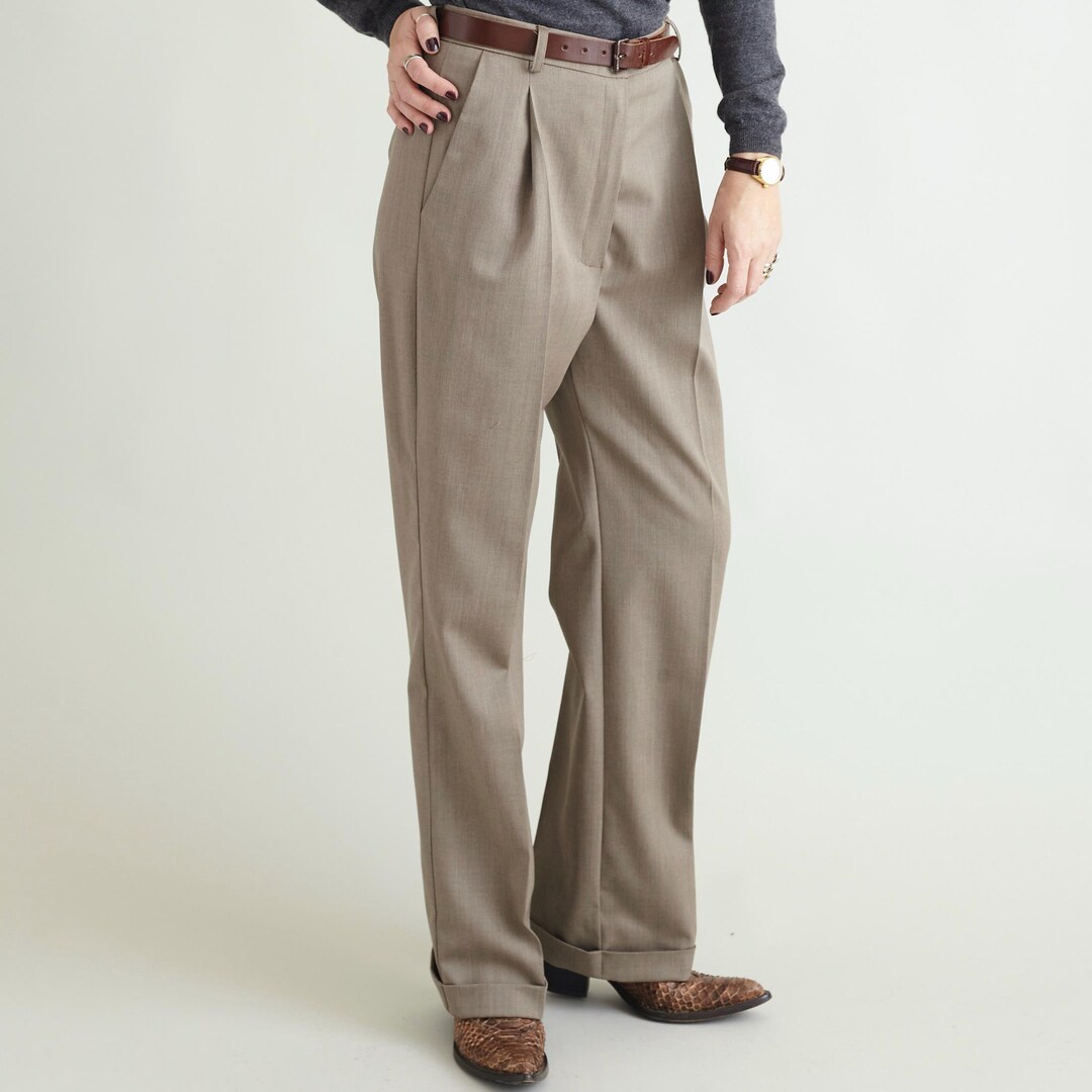 パンツ 19SS COMOLI WOOL 2Tuck BEIGE Summer Wool Easy Slacks Pants MEN - 45r