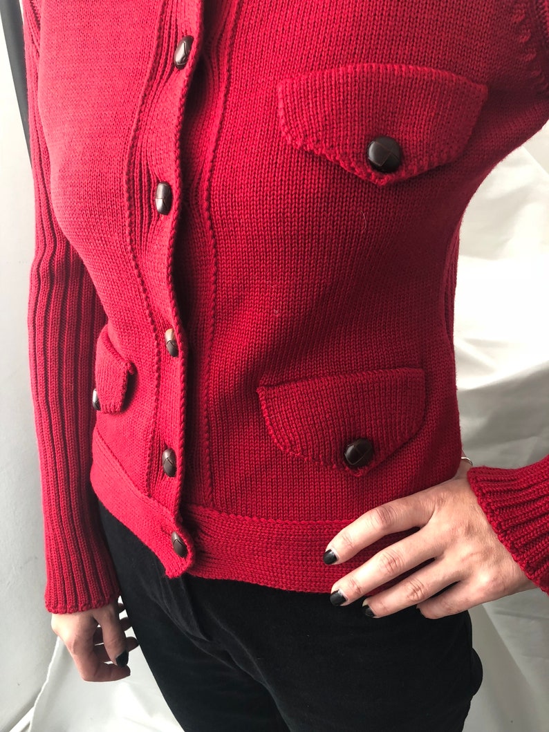 Red Wool Cardigan size XS S