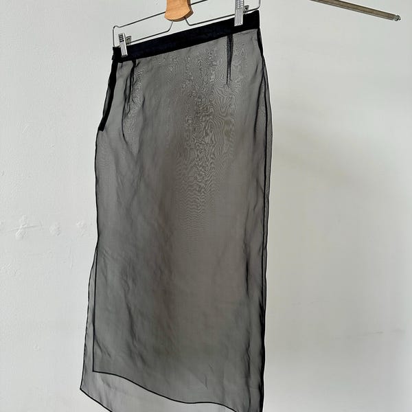 Handmade Silk Organza Sheer Skirt: Midi Layering Skirt