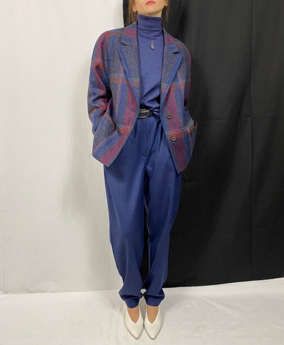 Vintage Wool Blazer for Women size M - L | Plaid W