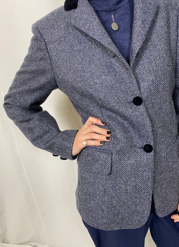 Vintage Wool Blazer for Women Size S | Blue Herri… - image 8