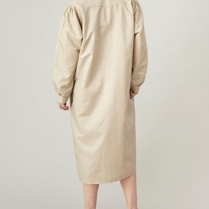 Linen Shift Dress for Women Long Sleeve, Minimalist Summer Dress with Oversized Fit, Available in More Colors image 4