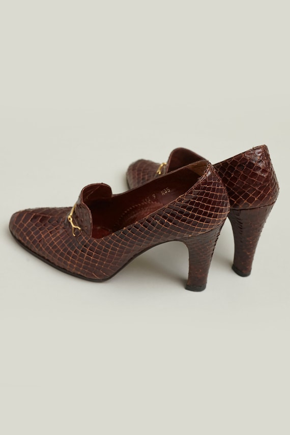 Vintage Snakeskin Brown Shoes Size 35 | Snakeskin… - image 7