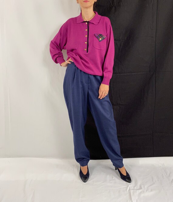 Vintage Henley Sweater for Women Size S - L | Purp