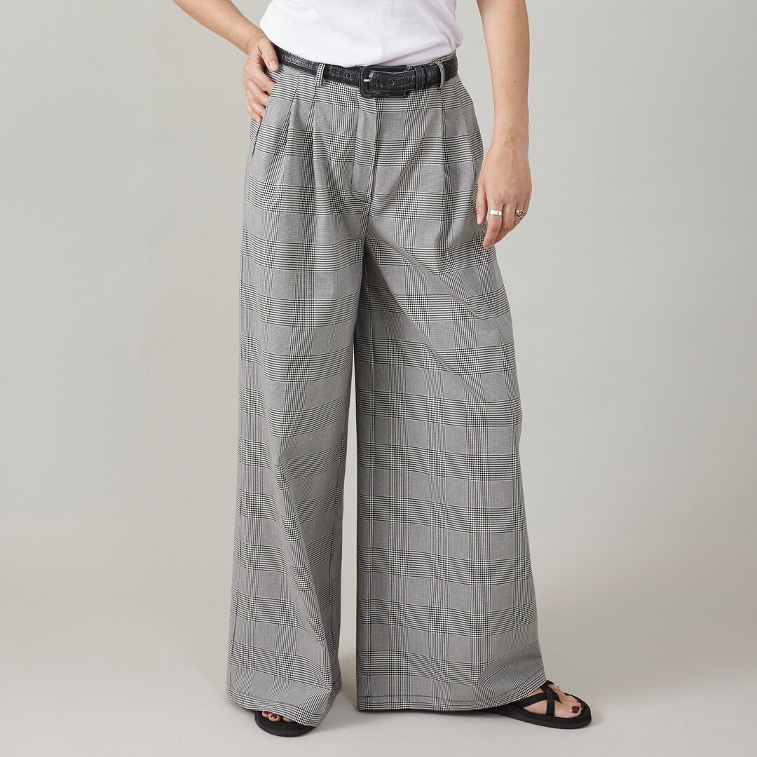 パンツ stein WIDE TROUSERS A/Glen check ssstein / Ex Wide Tapered Trousers (Glen Check) | twelve