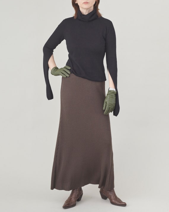 Vintage Inspired Long Wool Skirt, Wool Skirt Women, High Waist Wool Skirt,  Winter Wool Skirt in Brown, Pleated Wool Skirt, Mod Clothing 1642 