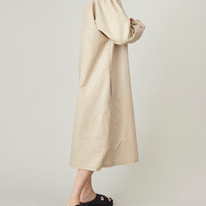 Linen Shift Dress for Women Long Sleeve, Minimalist Summer Dress with Oversized Fit, Available in More Colors image 6