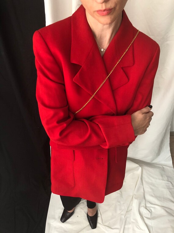 red wool blazer womens