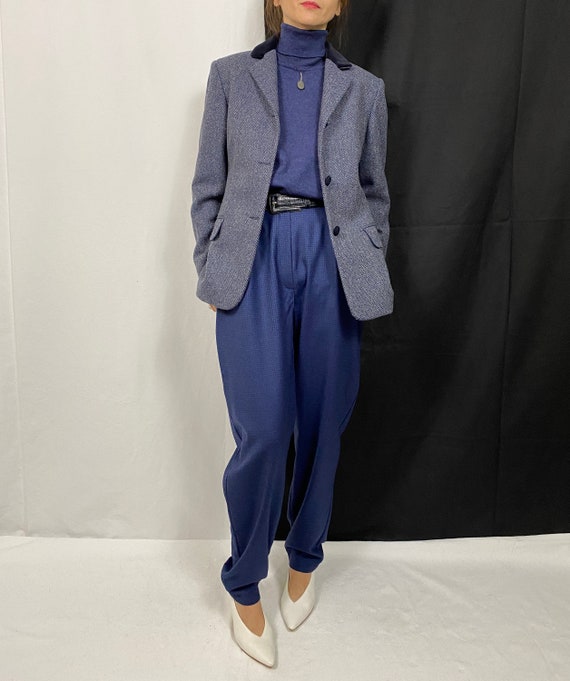 Vintage Wool Blazer for Women Size S | Blue Herri… - image 3