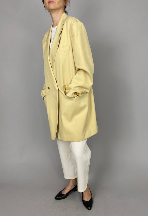 Vintage Wool Blazer for Women Size L - XL | Pale … - image 3