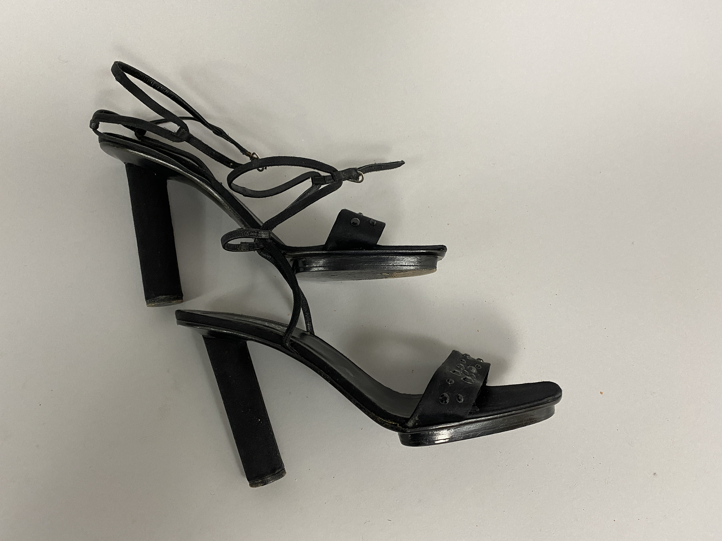 Vintage Gianni Versace Black Heeled Sandals Women 40IT, US10