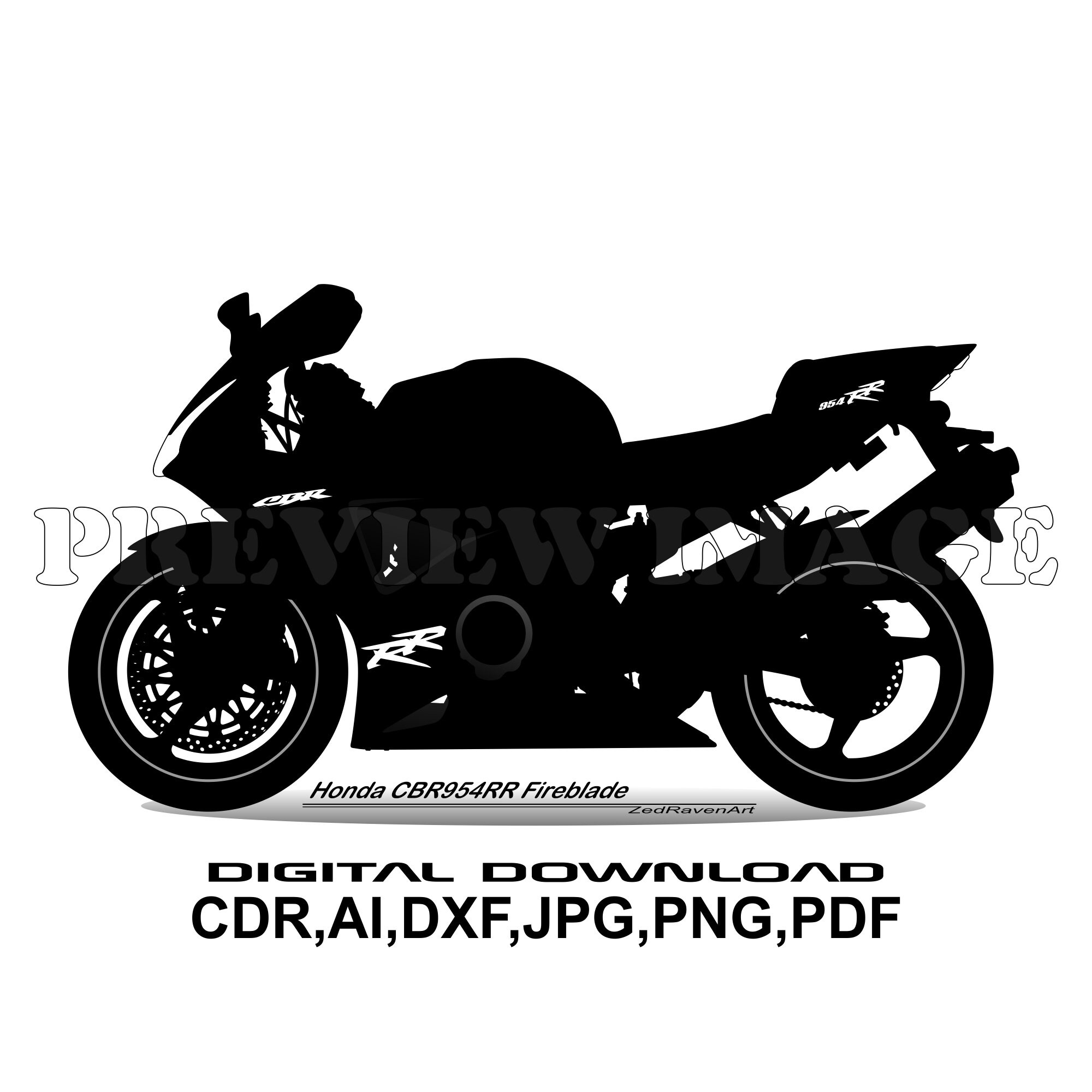 Honda CBR954RR Fireblade - Motorcycle Motorbike Vector Graphic