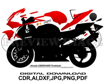 Honda CBR954RR Fireblade - Motorcycle Motorbike Vector Graphic