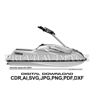 Yamaha SuperJet 2021 - Vector Graphic Digital Artwork - Extended Silhouette - Digital Download