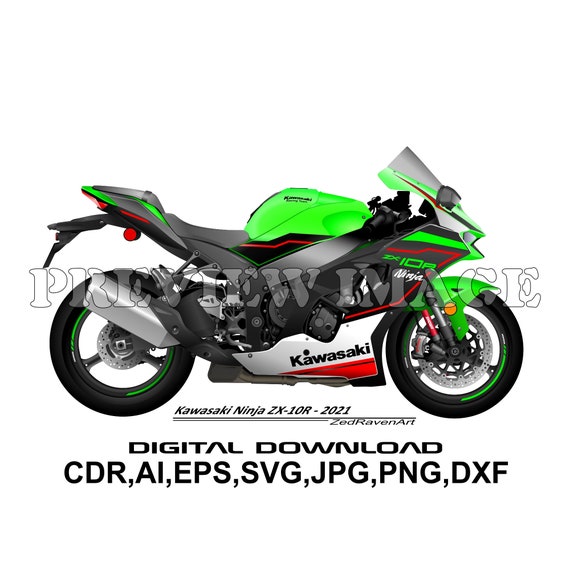 【SALE】wacci掲載2ページ（ポスターサイズ）#5336 Kawasaki Ninja ZX-10R 2016 - 2018 1.1 Scale Template