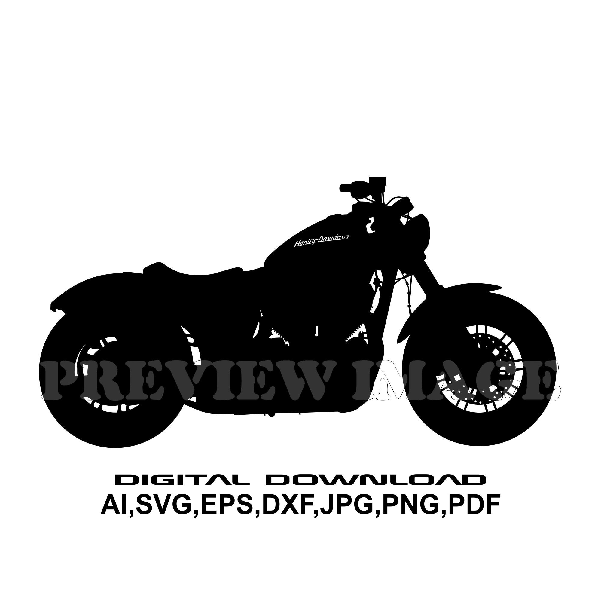 Harley-davidson Forty-eight - Motorcycle Motorbike Vector