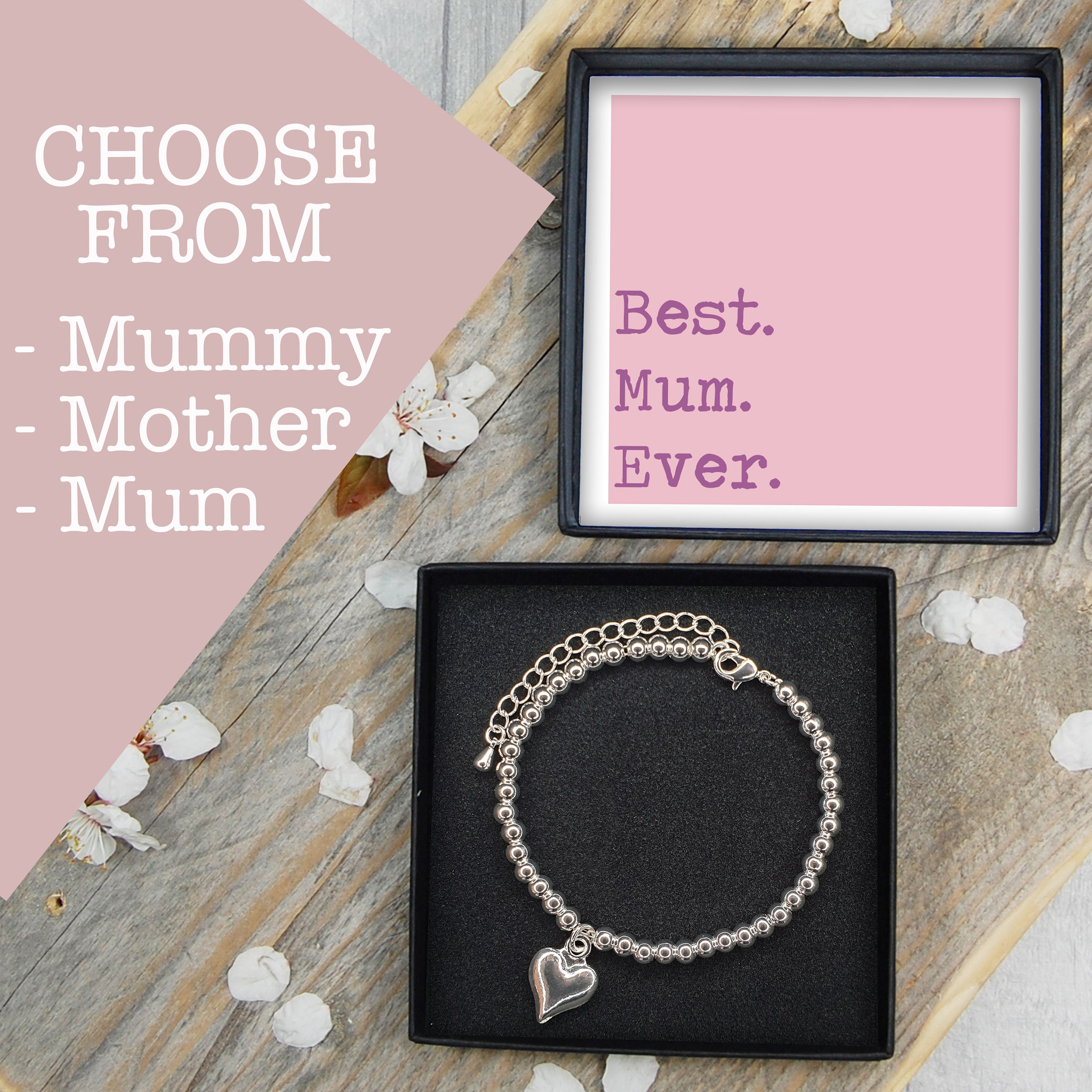 Heart Beaded Bracelet Best Ever Mummy Mother Or Mum Etsy