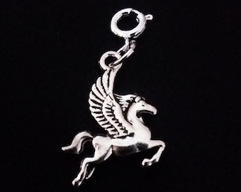 Pegasus Flying Horse Charm Antique Silver Bracelet Charms Necklace Pendant Jewelry Charms Earrings Earring Zipper Pulls Earrings Earring