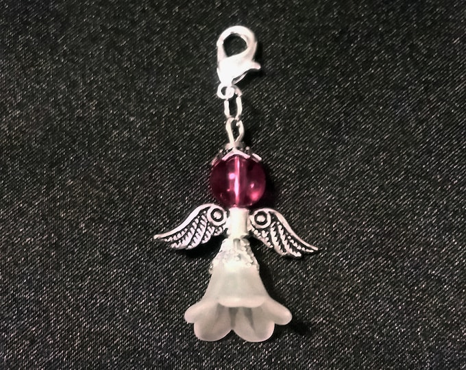 Pink Guardian Angel Charm Bracelet Charms Necklace Pendant Jewelry Supplies Craft Projects Earrings