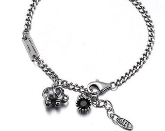 925 Elephant Charm Sterling Silver Bracelet Antique Silver Style