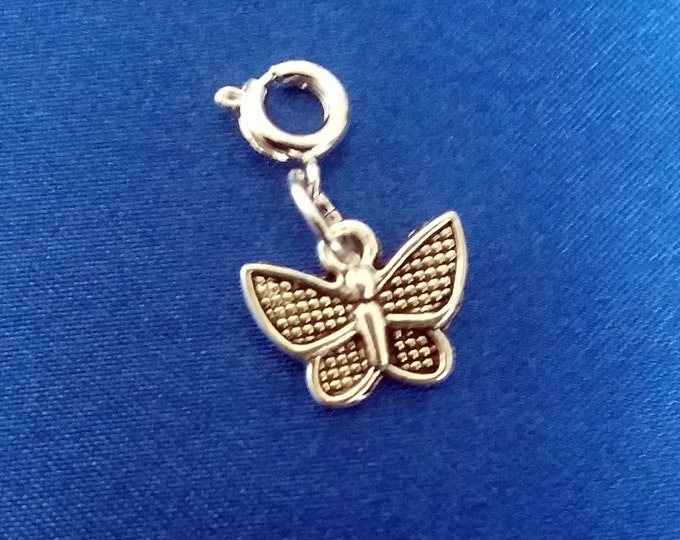Butterfly Charm Antique Silver Bracelet Charms Necklace Pendant Jewelry Supplies Craft Projects Earrings Zipper Pull Earring