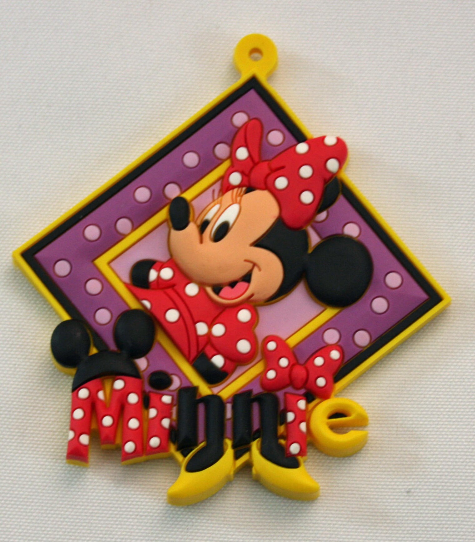 Minnie Mouse Character Pink Rubber Key Chain