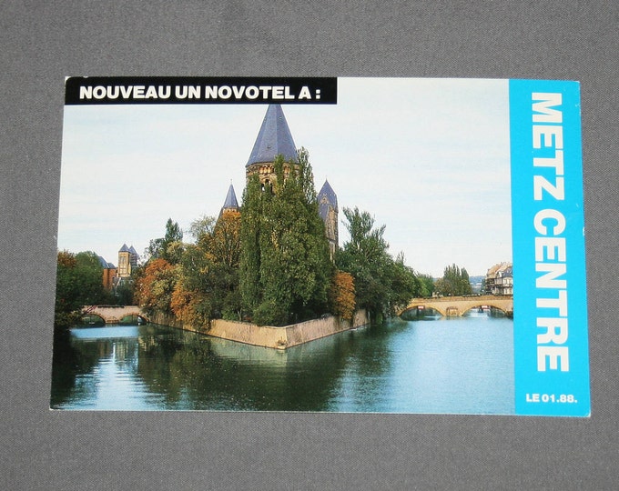 Vintage Metz Centre Postcard Unused Photochrome Postcards 1960's Post Card Souvenir Nouveau Un Novotel A Centre Saint Jacques France
