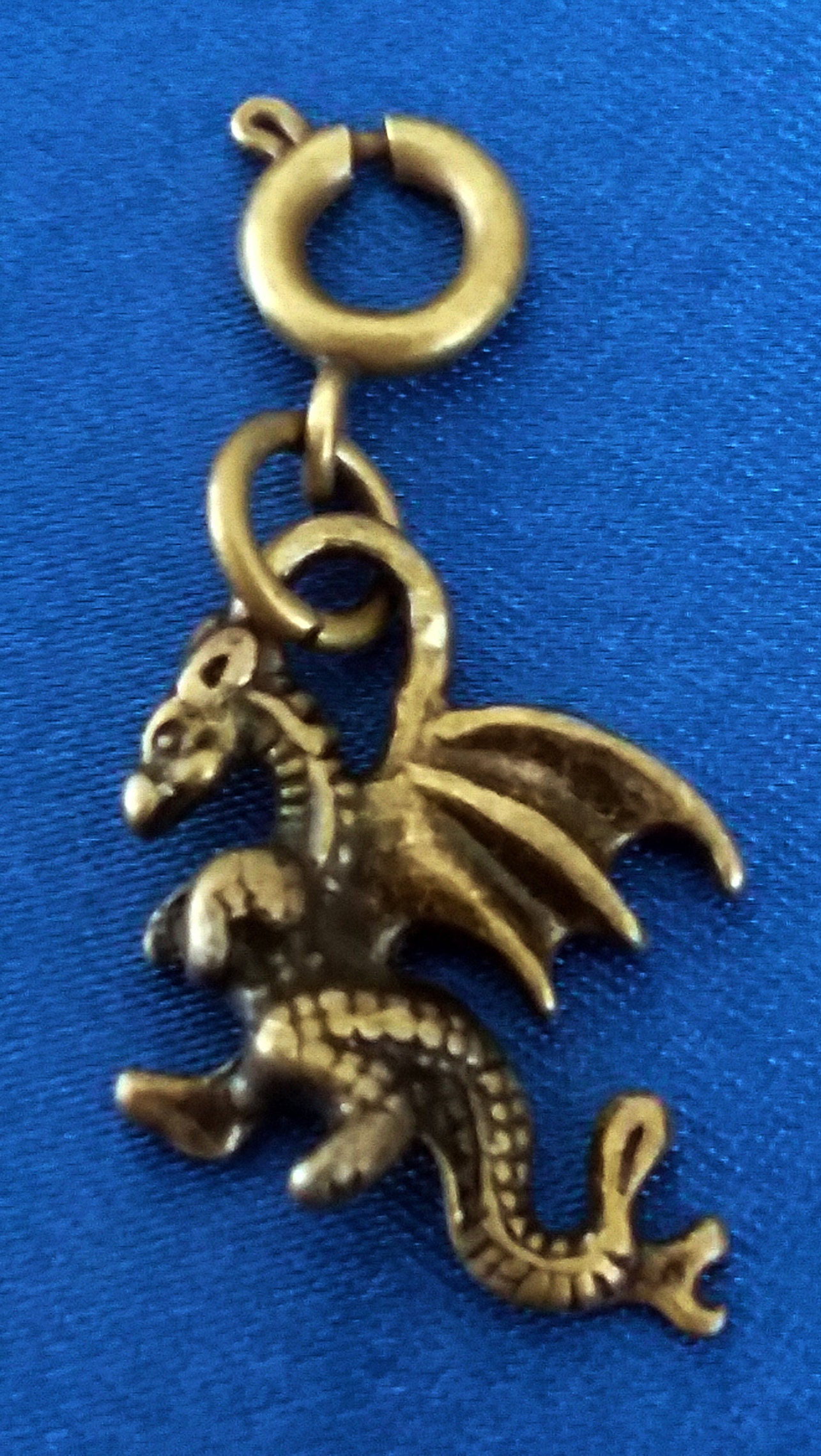 Dragon Charm Antique Bronze 2 Sided Bracelet Charms Necklace Pendant