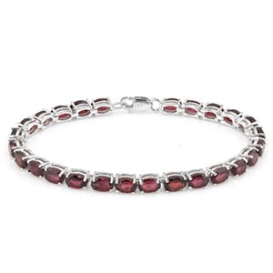8.01 Ct Garnet Sterling Silver Bracelet 925 Gemstone Statement Jewelry Oval Cut Tennis Bracelet