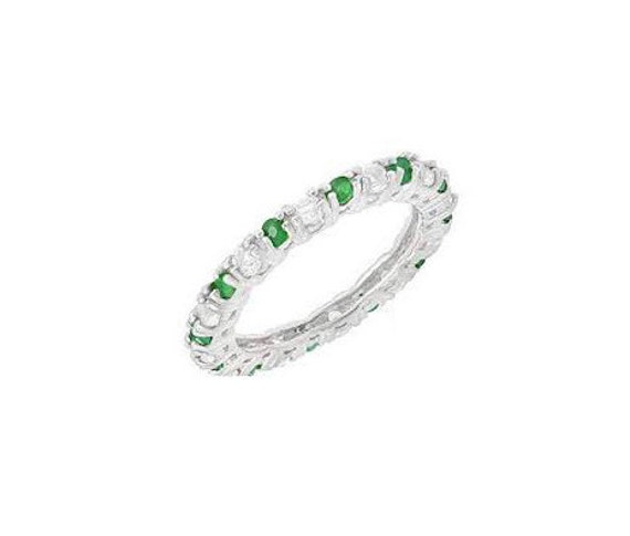 4/5 Ct Emerald & White Topaz Sterling Silver Ring… - image 3