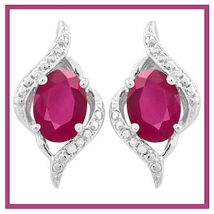 2 1/5 Ct Genuine African Ruby Earrings 925 Sterling Silver Rubies Stud Earring
