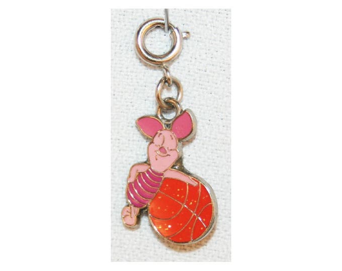 Disney Piglet Basketball Charm Double Sided Winnie the Pooh Bracelet Charms Necklace Earring Charm DIY Jewelry or Craft Supplies