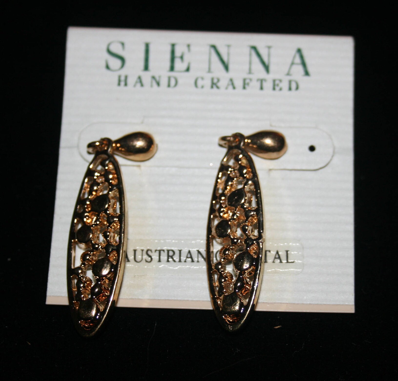 Vintage Sienna Austrian Crystal Earrings Post Back Style Earrings Hand Crafted Earring Costume ...