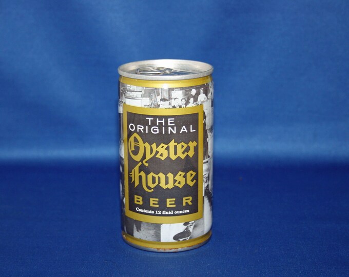 Vintage The Original Oyster House Beer Can Pull Tab Steel Unopened Empty Bar Memorabilia Barware Collectible Breweriana Advertisement
