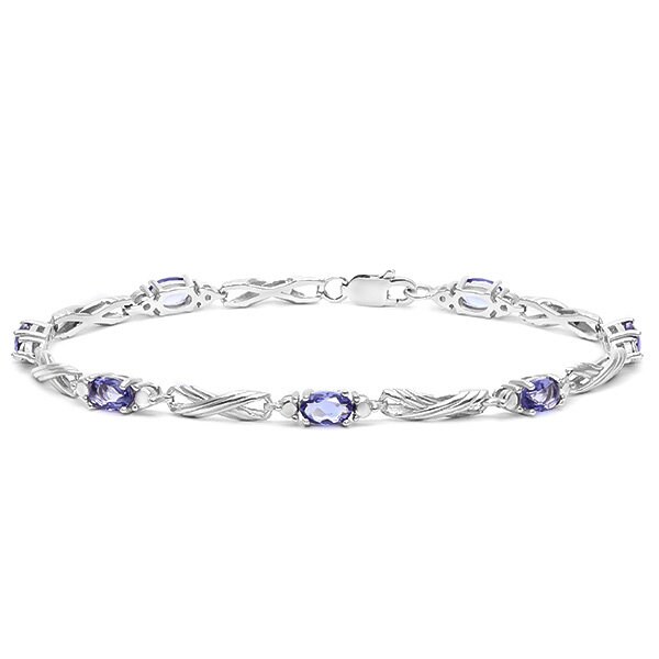 2.52 Ct Tanzanite Bracelet Sterling Silver Tennis Bracelet 925 Gemstone ...