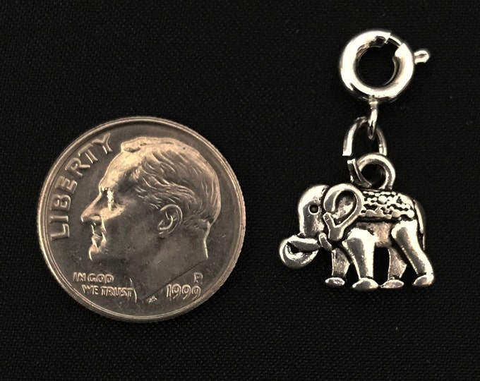 Elephant Charm Bracelet Antique Silver Tone Metal Charms Necklace Earring Charm DIY Jewelry or Craft Supplies