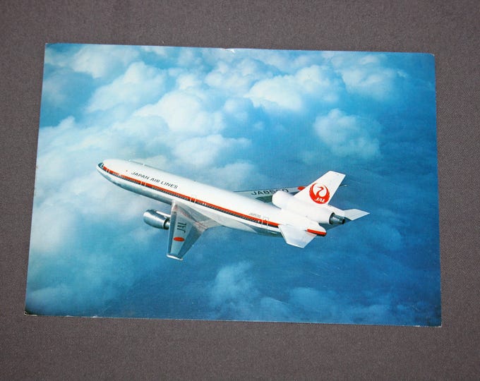 Vintage Original JAL DC-10 Japan Postcard DC 10 Airliner Japan Air Lines 1970's Postcards Japan Airlines Post Card Japanese Printed in Japan