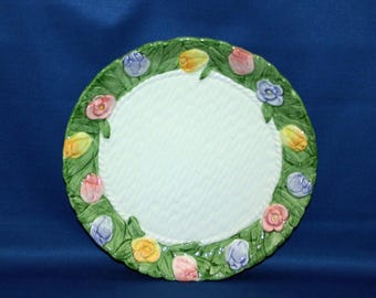 Vintage Spring Flower Basket Plate by Mary Ann Baker Ironstone floral plate Petits Fours Server petit four Hand Painted Easter Holiday