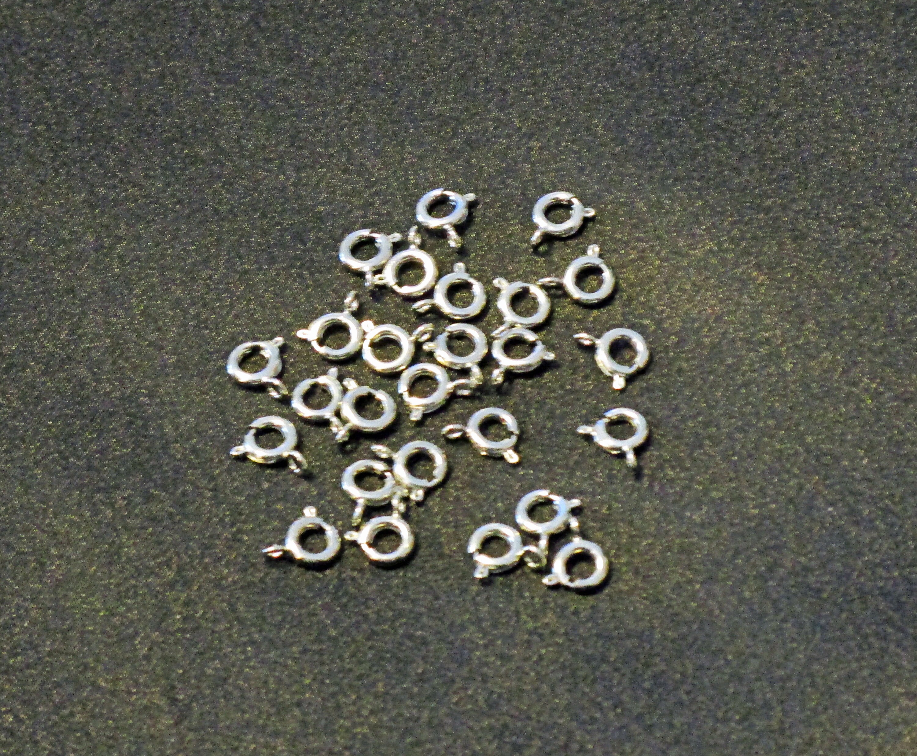 Bulk 50 Spring Ring Clasps Round Silver Tone 7mm Great for Jewelry