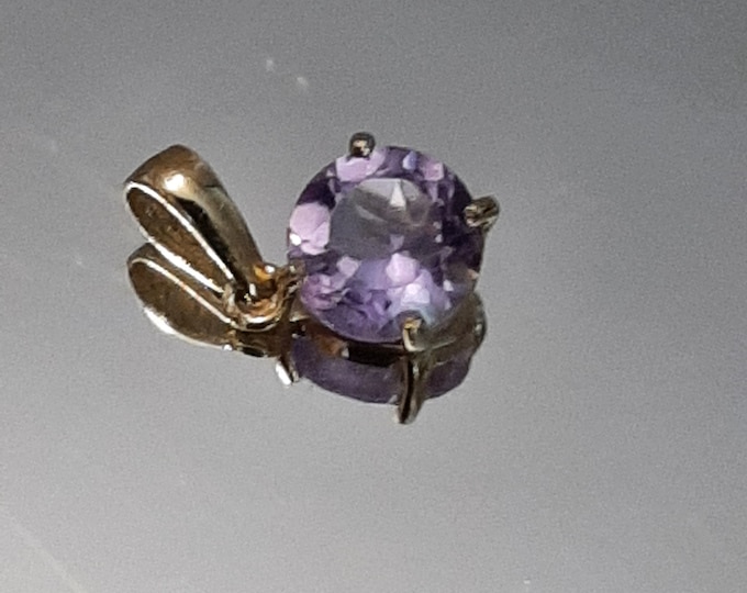 0.47 Ct Purple Amethyst 10K Solid Yellow Gold Necklace Pendant Jewelry (Necklace Chain not Included) 5mm