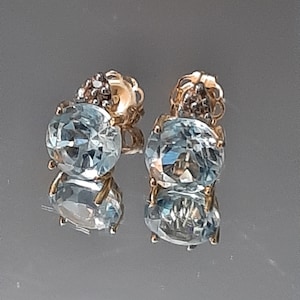 2 Ct Sky Blue Topaz 10K Solid White Gold Earrings Gemstone Jewelry Baby Swiss Blue Topaz