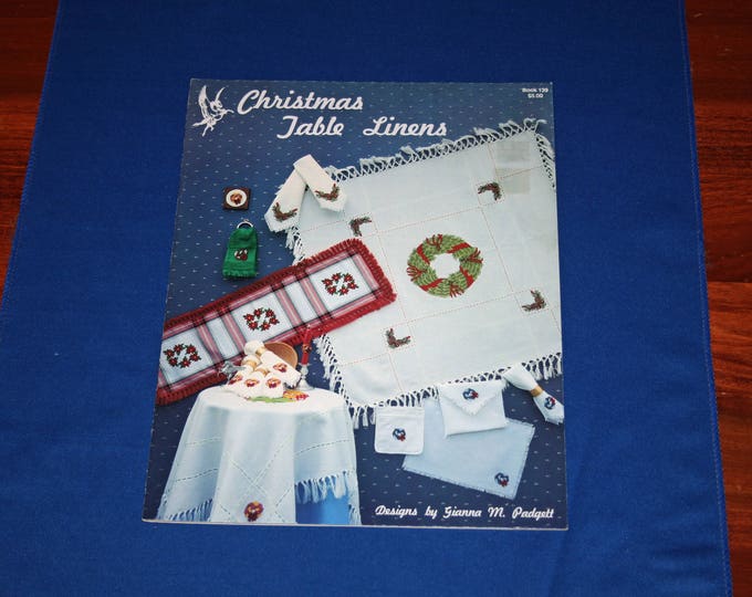 Vintage Christmas Table Linens Cross Stitch Project Booklet Holiday Patterns Crafts Projects Craft Pattern Tablecloth Napkins Table Runner