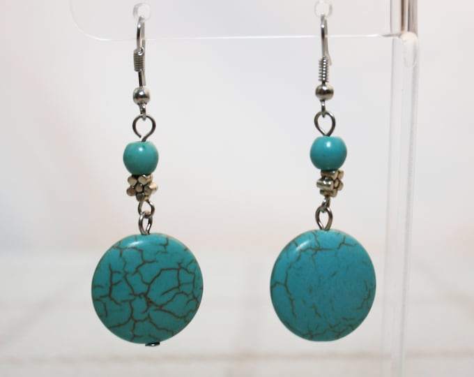 Turquoise Dangle Drop Earrings French Hook Fashion Jewelry