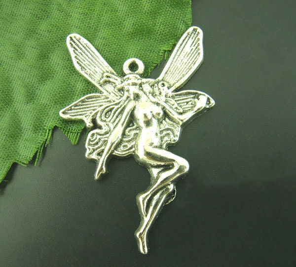 BULK 50 Small Fairy Charm Silver by TIJC SP0022B