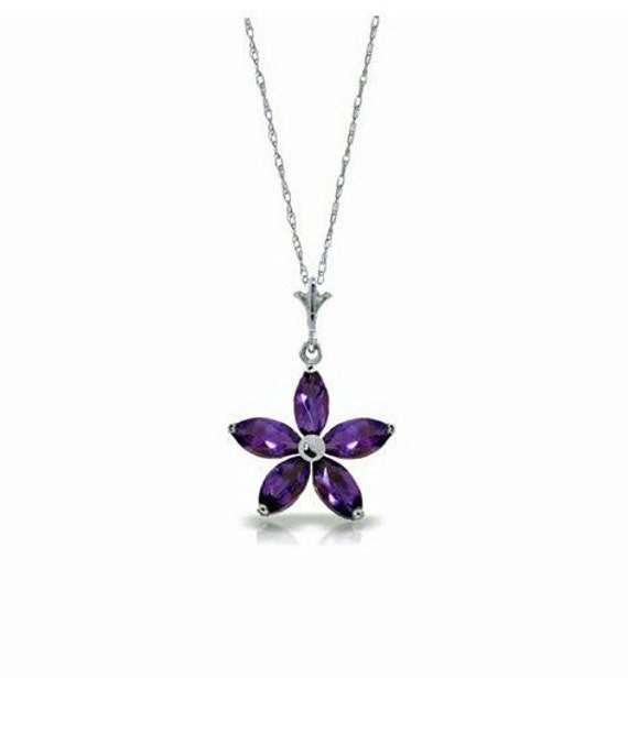 Beautiful 1.4 CT Purple Amethyst Flower Pendant o… - image 1