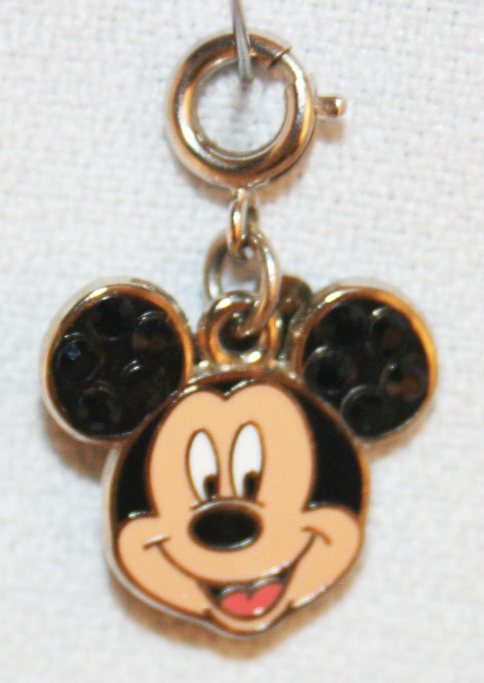 Disney Mickey Mouse Rhinestone Charm Double Sided Bracelet Charms Necklace Earring Charm DIY