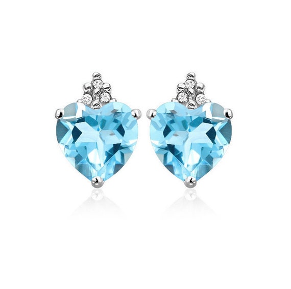 1.69 Ct Baby Swiss Blue Topaz and Diamond 10K Sol… - image 2