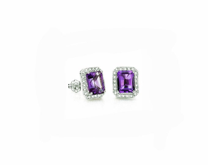 3 Ct Purple Amethyst 925 Earrings Sterling Silver Gemstone Jewelry Earring