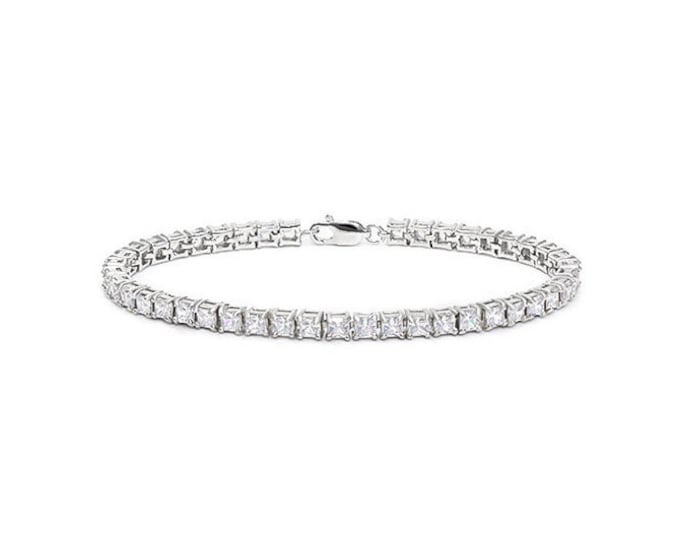 10.54 Ct Created Diamond Sterling Silver Tennis Bracelet 925 Gemstone Estate Statement Jewelry CZ Cubic Zirconia